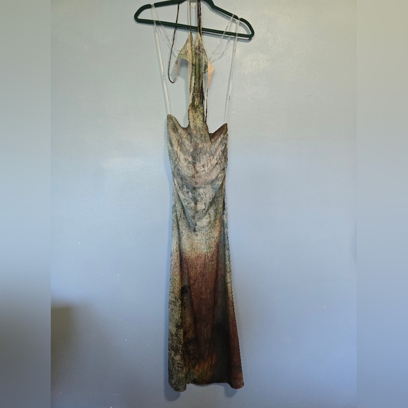 Jaded London Vida Backless Maxi Dress With Shell Trim in Marine XS - Picture 2 of 12